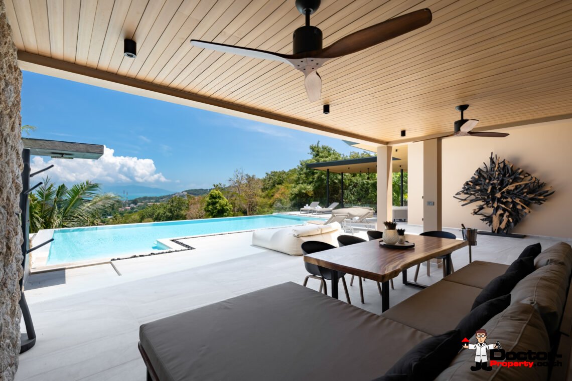 Elegant 4 Bedroom Sea View Pool Villa in Bo Phut, Koh Samui – For Sale