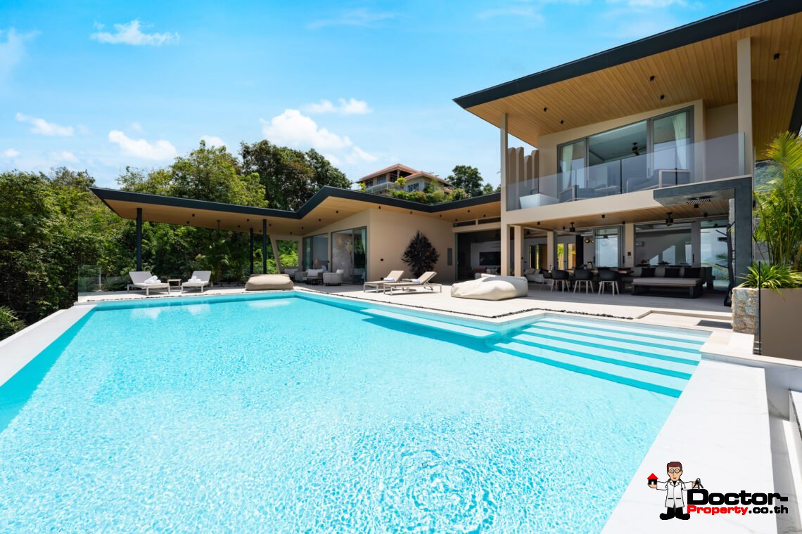 Elegant 4 Bedroom Sea View Pool Villa in Bo Phut, Koh Samui – For Sale