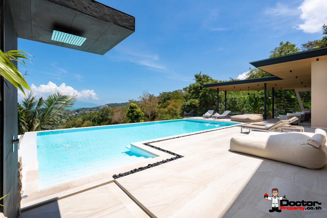 Elegant 4 Bedroom Sea View Pool Villa in Bo Phut, Koh Samui – For Sale