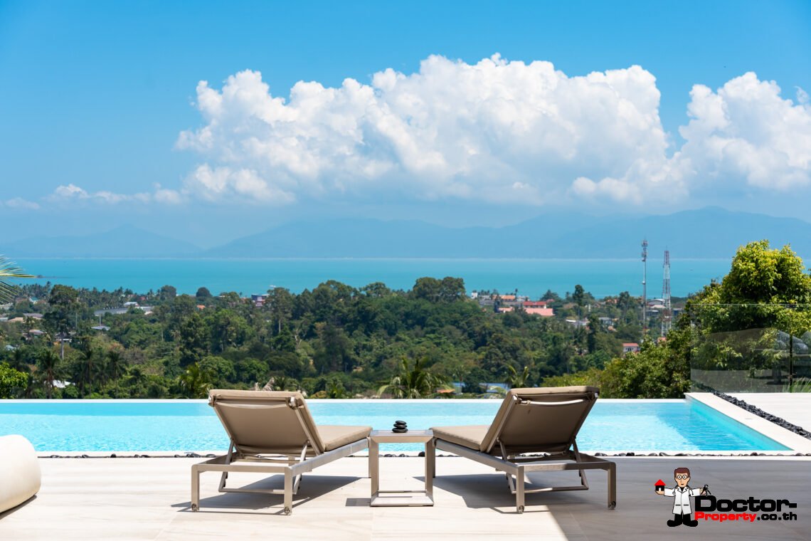 Elegant 4 Bedroom Sea View Pool Villa in Bo Phut, Koh Samui – For Sale