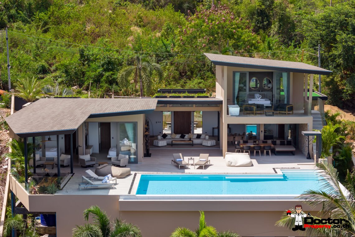 Elegant 4 Bedroom Sea View Pool Villa in Bo Phut, Koh Samui – For Sale