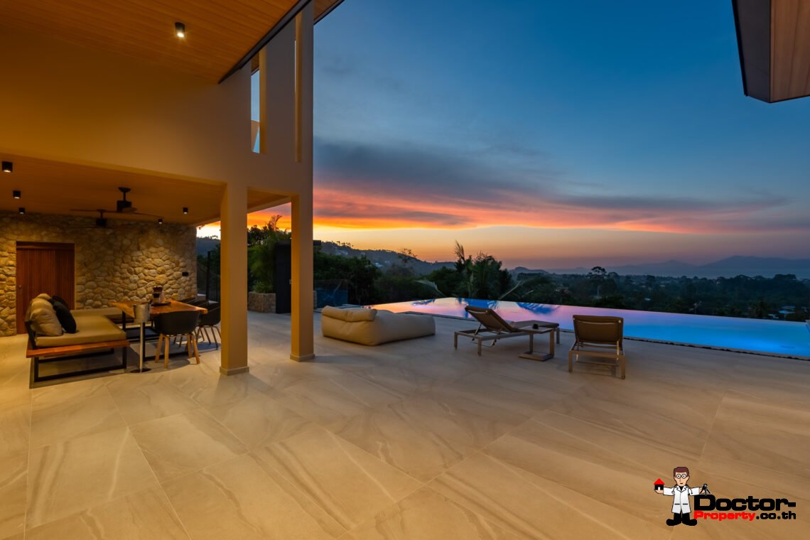 Elegant 4 Bedroom Sea View Pool Villa in Bo Phut, Koh Samui – For Sale