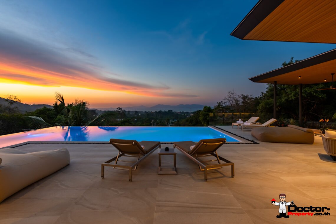 Elegant 4 Bedroom Sea View Pool Villa in Bo Phut, Koh Samui – For Sale