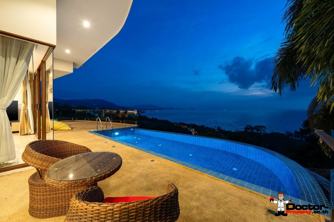 3 Bedroom Pool Villa with Sea View in Angthong, Koh Samui – For Sale