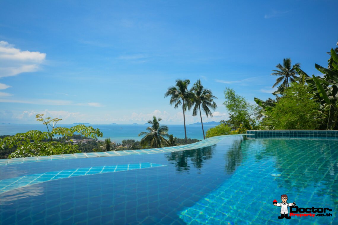 3 Bedroom Pool Villa with Sea View in Nathon, Koh Samui – For Sale
