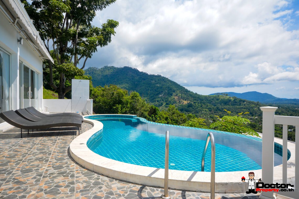3 Bedroom Pool Villa with Sea View in Nathon, Koh Samui – For Sale