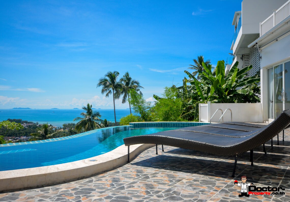 3 Bedroom Pool Villa with Sea View in Nathon, Koh Samui – For Sale