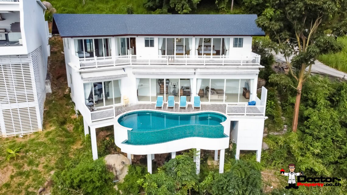 3 Bedroom Pool Villa with Sea View in Nathon, Koh Samui – For Sale