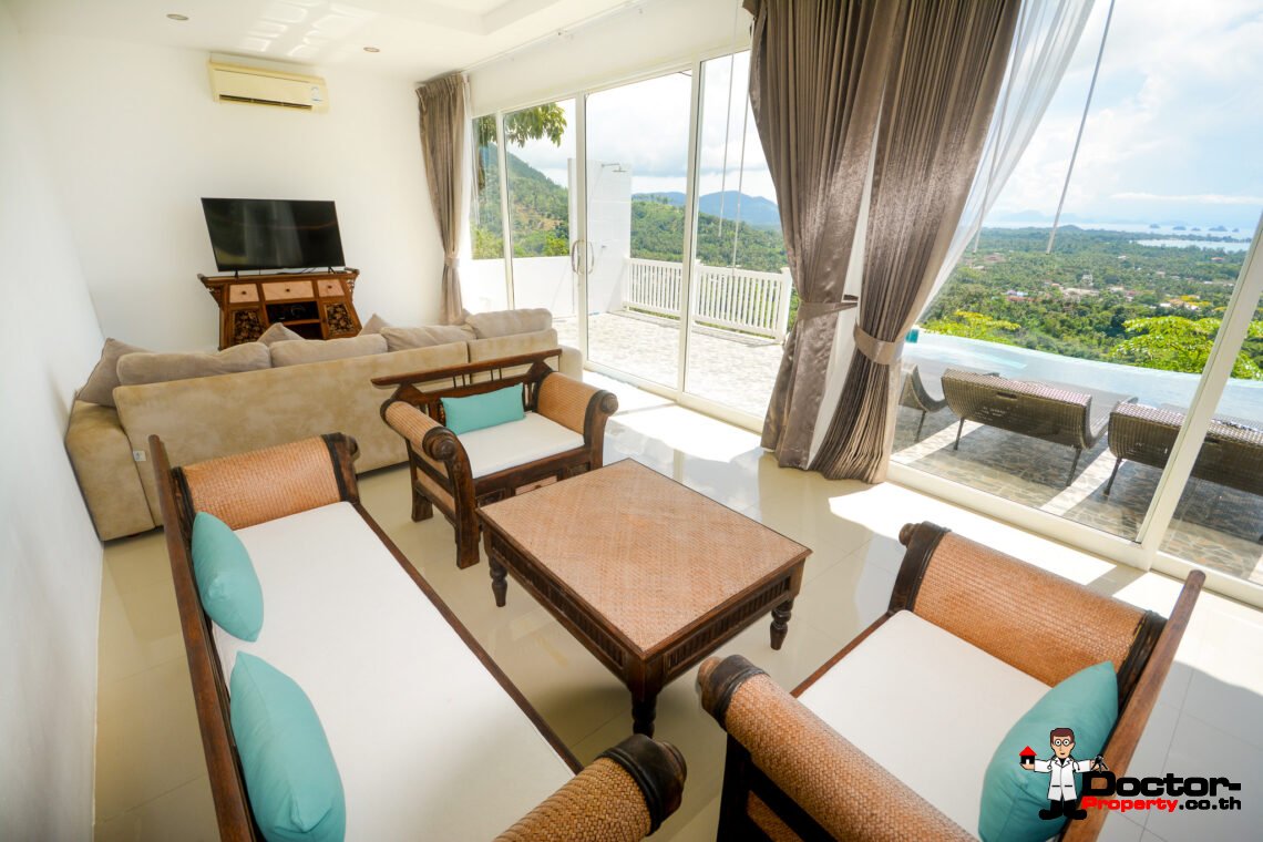 3 Bedroom Pool Villa with Sea View in Nathon, Koh Samui – For Sale