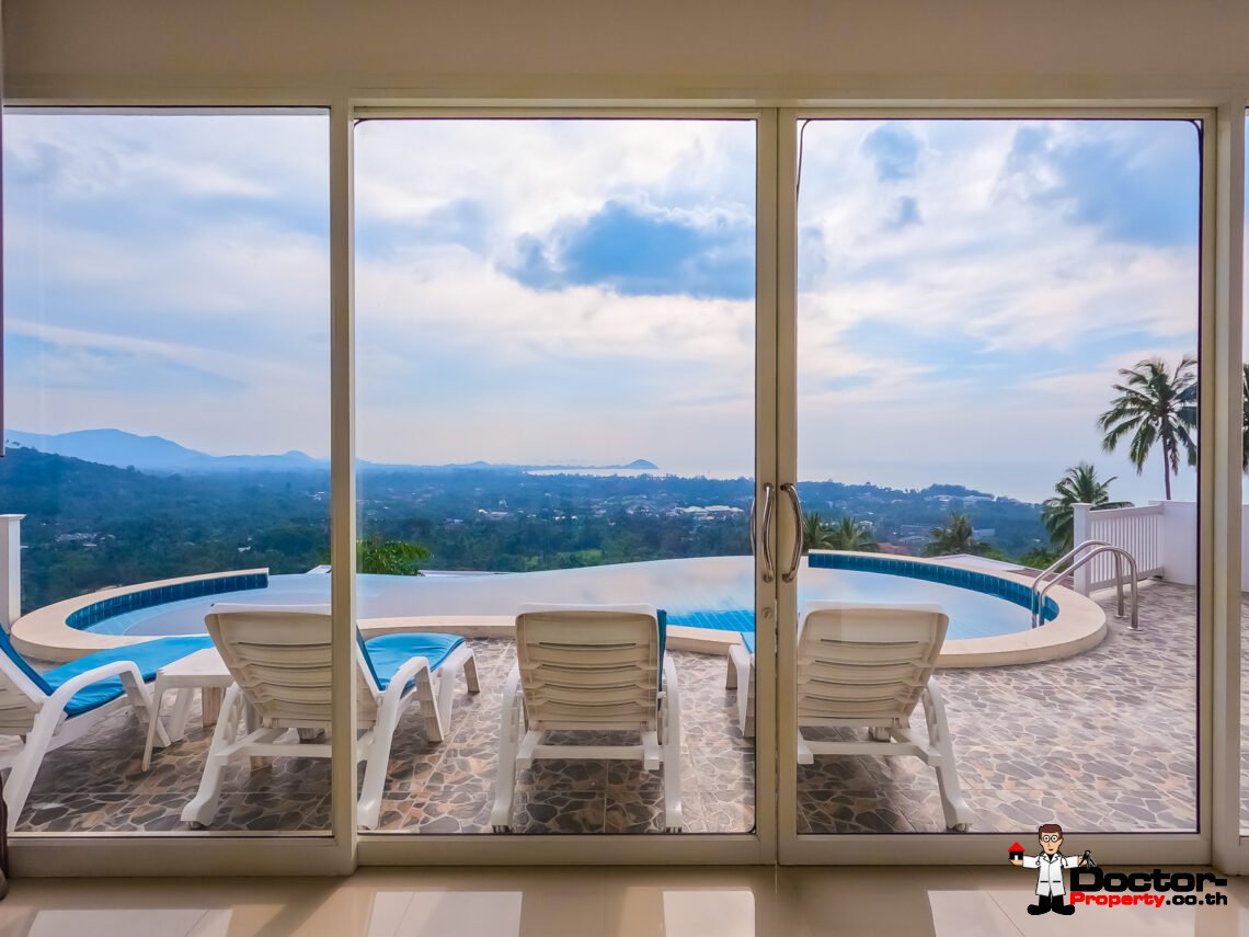 3 Bedroom Pool Villa with Sea View in Nathon, Koh Samui – For Sale