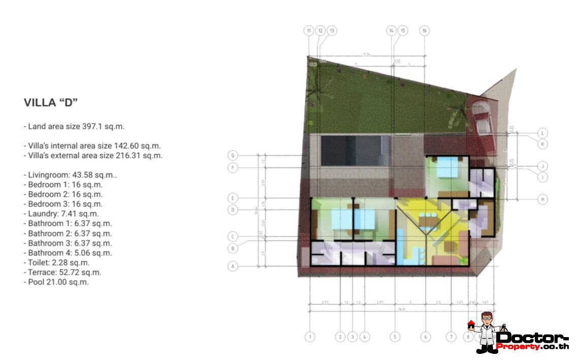 Modern 3 Bedroom Private Pool Villa in Lamai, Koh Samui – For Sale