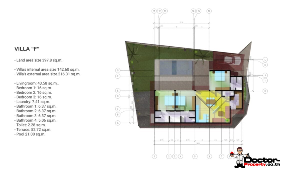 Modern 3 Bedroom Private Pool Villa in Lamai, Koh Samui – For Sale