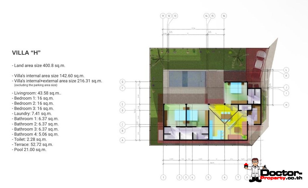 Modern 3 Bedroom Private Pool Villa in Lamai, Koh Samui – For Sale