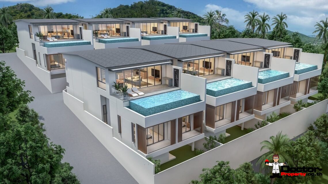 2 Bedroom partial Seaview Pool Villa near Fisherman’s Village in Bophut, Koh Samui – For Sale