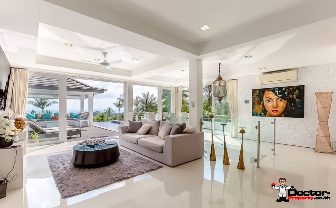 3 Bedroom Private Pool Villa with Sea View in Chaweng, Koh Samui – For Sale