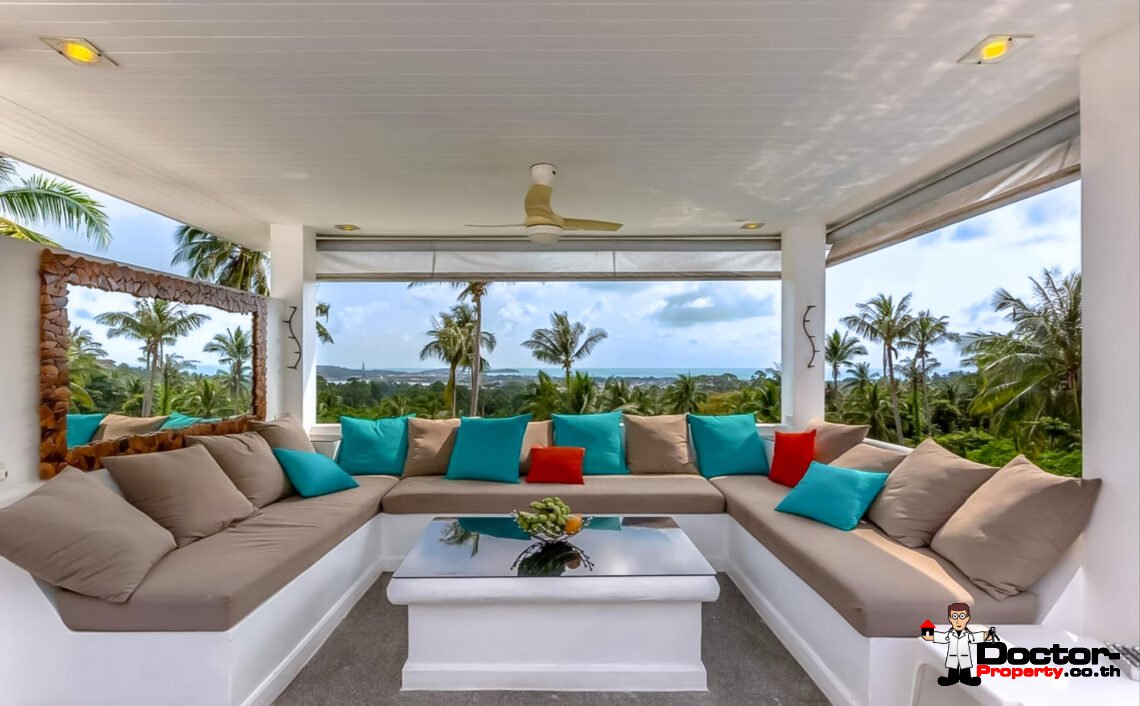 3 Bedroom Private Pool Villa with Sea View in Chaweng, Koh Samui – For Sale
