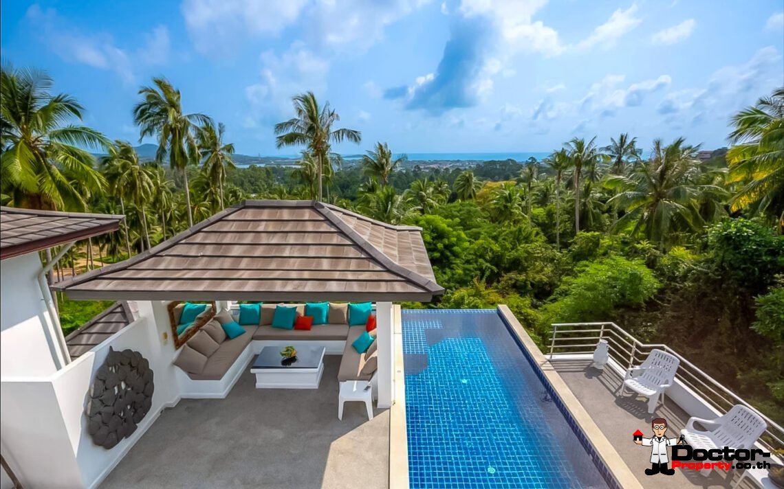 3 Bedroom Private Pool Villa with Sea View in Chaweng, Koh Samui – For Sale