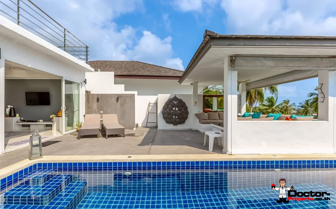 3 Bedroom Private Pool Villa with Sea View in Chaweng, Koh Samui – For Sale