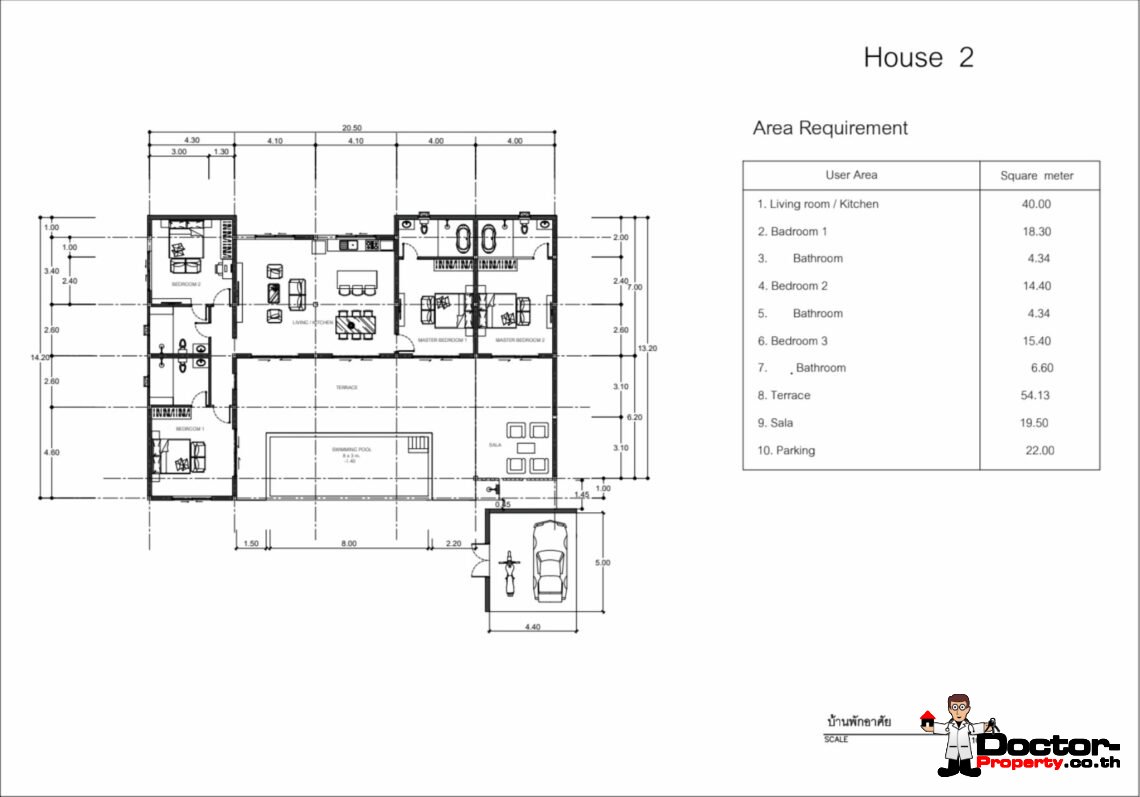 Tropical 3 Bedroom Private Pool Villa in Lamai, Koh Samui – For Sale