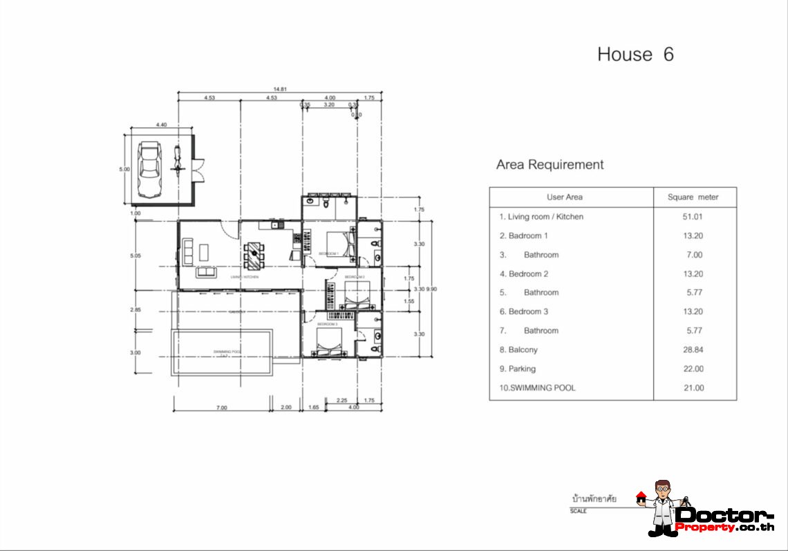 Tropical 3 Bedroom Private Pool Villa in Lamai, Koh Samui – For Sale