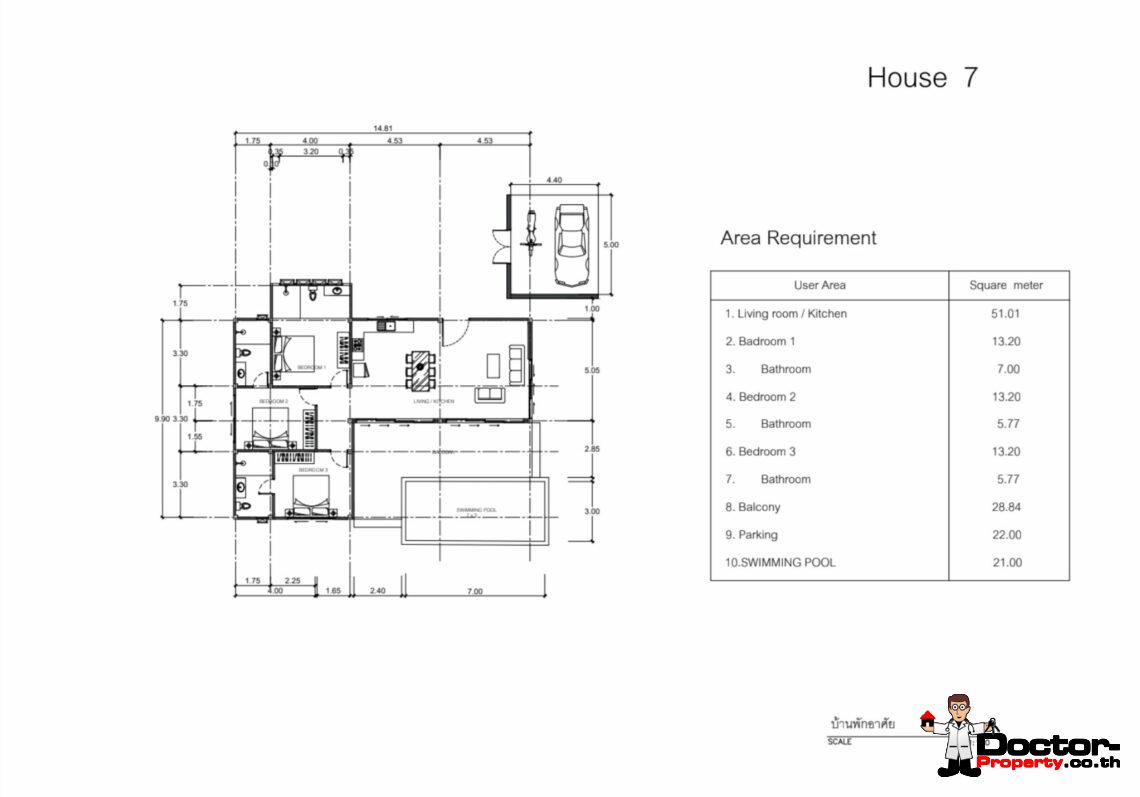 Tropical 3 Bedroom Private Pool Villa in Lamai, Koh Samui – For Sale