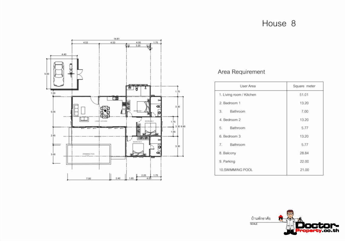 Tropical 3 Bedroom Private Pool Villa in Lamai, Koh Samui – For Sale