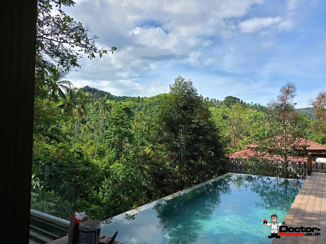 New 3-5 Bedroom Private Pool Villa with Mountain View in Lamai, Koh Samui – For Sale