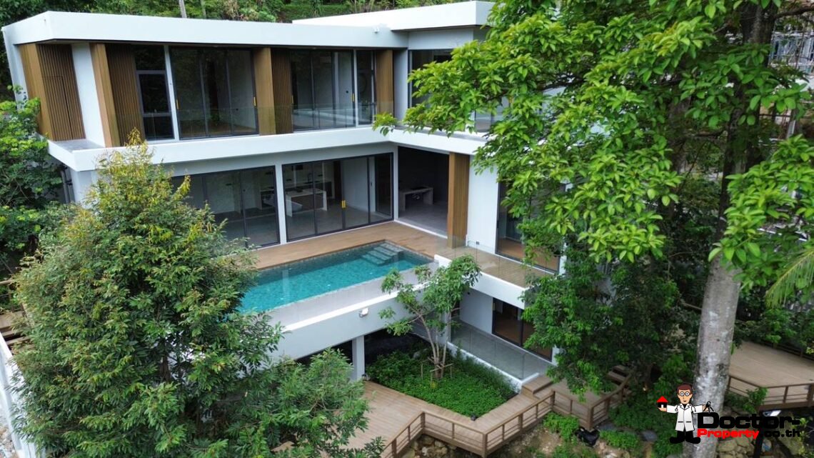 New 3-5 Bedroom Private Pool Villa with Mountain View in Lamai, Koh Samui – For Sale