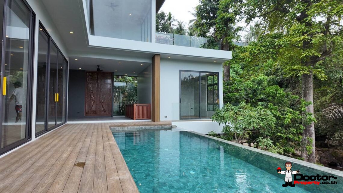 New 3-5 Bedroom Private Pool Villa with Mountain View in Lamai, Koh Samui – For Sale