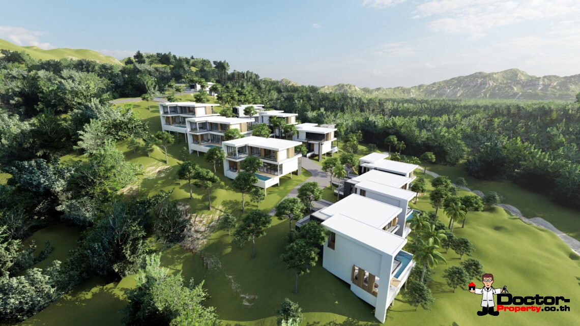 New 3-5 Bedroom Private Pool Villa with Mountain View in Lamai, Koh Samui – For Sale