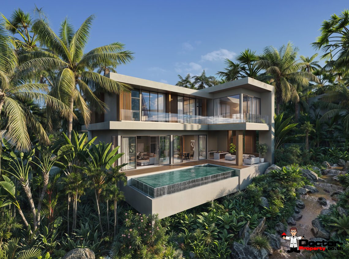 New 3-5 Bedroom Private Pool Villa with Mountain View in Lamai, Koh Samui – For Sale