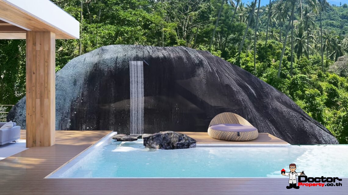 New 3-5 Bedroom Private Pool Villa with Mountain View in Lamai, Koh Samui – For Sale