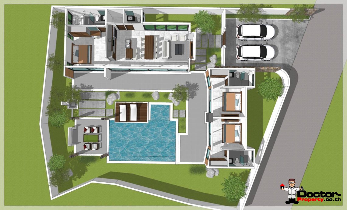 New 3 Bedroom Private Pool Villa with Spacious Garden in Mae Nam, Koh Samui – For Sale