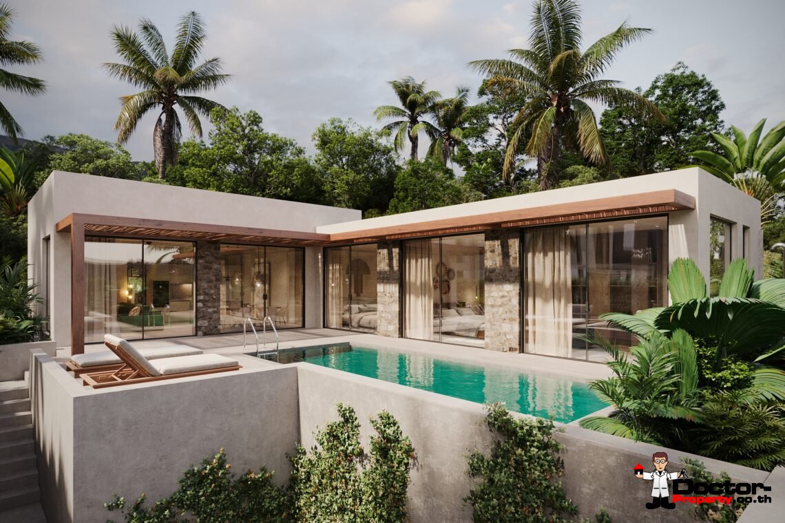 Luxury 3 Bedroom Private Pool Villa with Sea View in Bo Phut, Koh Samui – For Sale