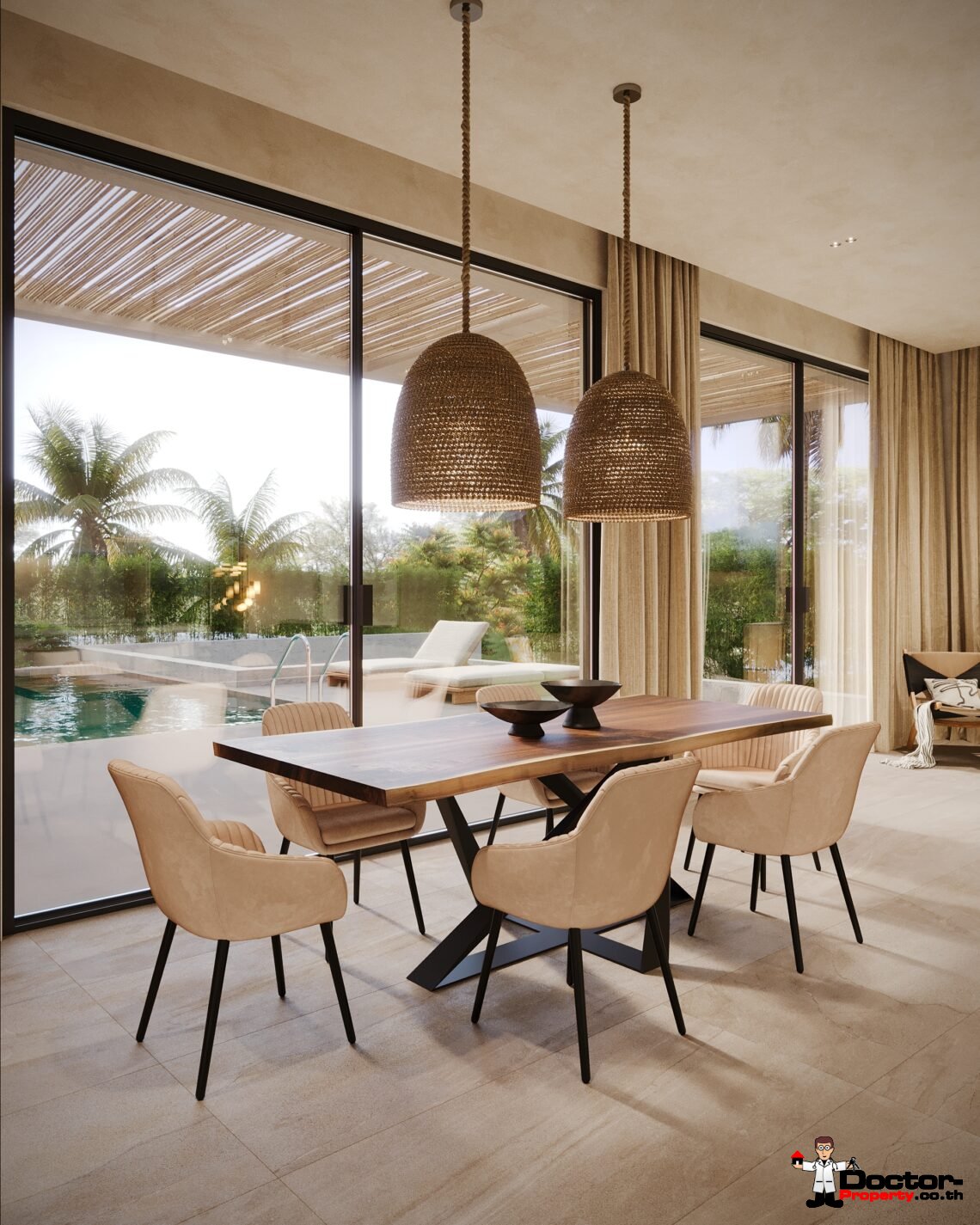 Luxury 3 Bedroom Private Pool Villa with Sea View in Bo Phut, Koh Samui – For Sale