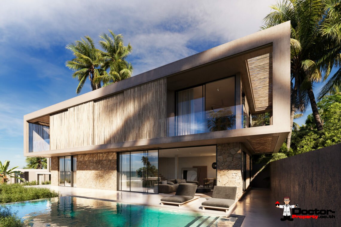 Luxury Tropical 3 Bedroom Private Pool Villa with Sea View in Bo Phut, Koh Samui – For Sale