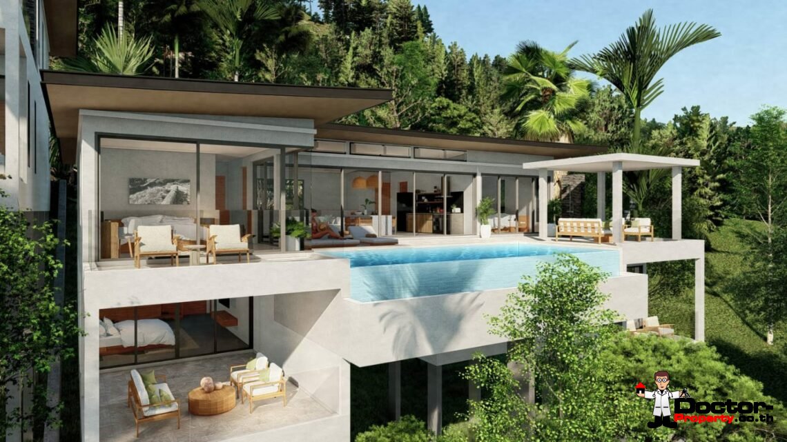 New Project! 4 Bedroom Pool Villas with Seaview in Chaweng – For Sale