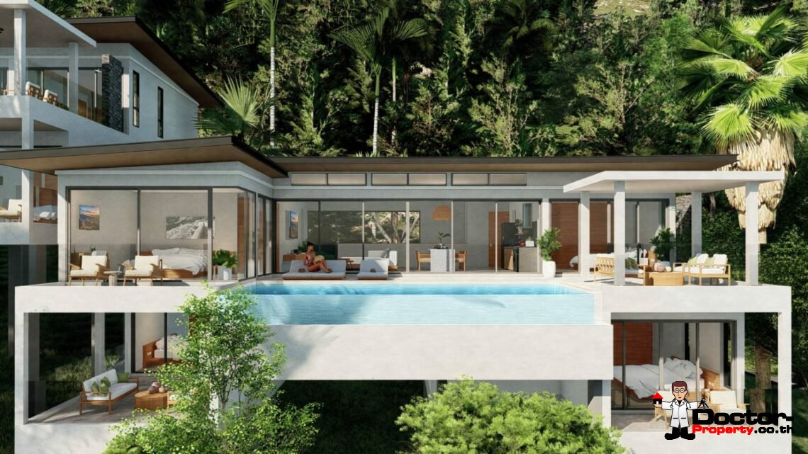 New Project! 4 Bedroom Pool Villas with Seaview in Chaweng – For Sale
