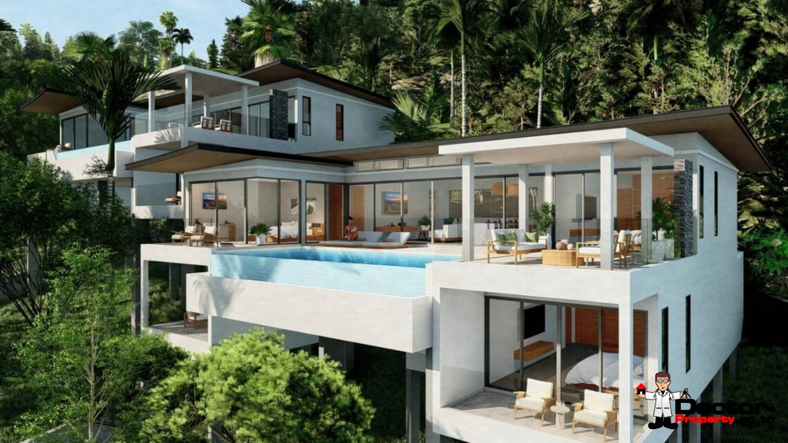 New Project! 4 Bedroom Pool Villas with Seaview in Chaweng – For Sale