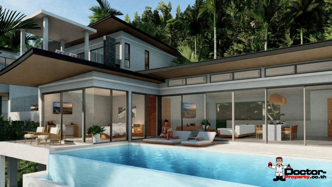 New Project! 4 Bedroom Pool Villas with Seaview in Chaweng – For Sale