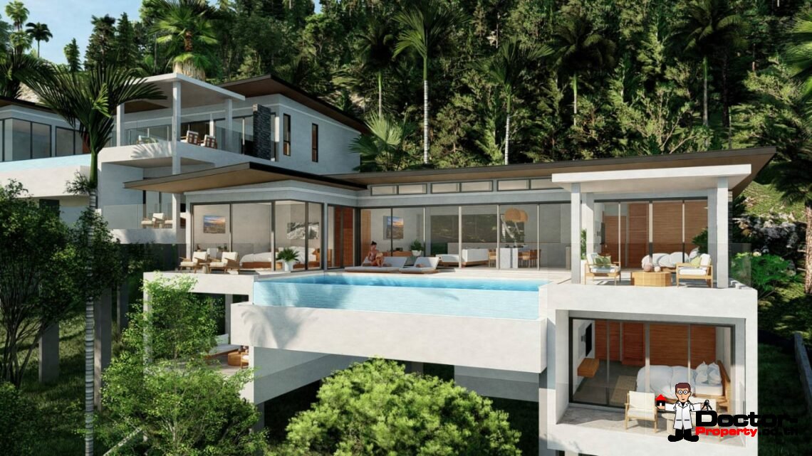 New Project! 4 Bedroom Pool Villas with Seaview in Chaweng – For Sale