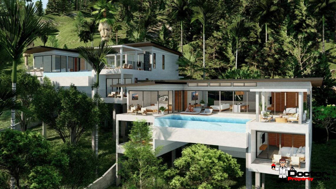 New Project! 4 Bedroom Pool Villas with Seaview in Chaweng – For Sale