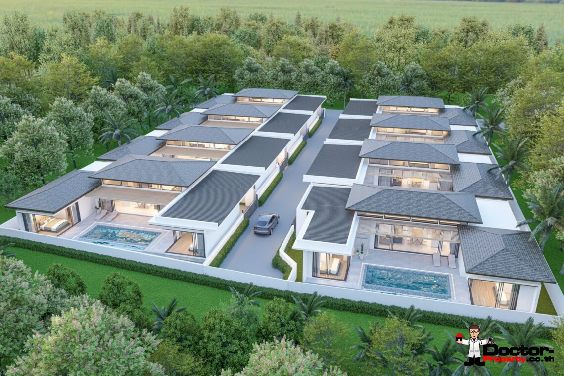 3 Bedrooms Pool Villa Modern Style in Bo Phut, Koh Samui.