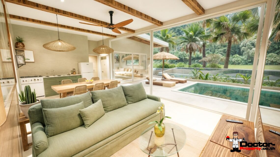 New 2-Bedroom Bali-Style Pool Villa in Bangrak, Koh Samui