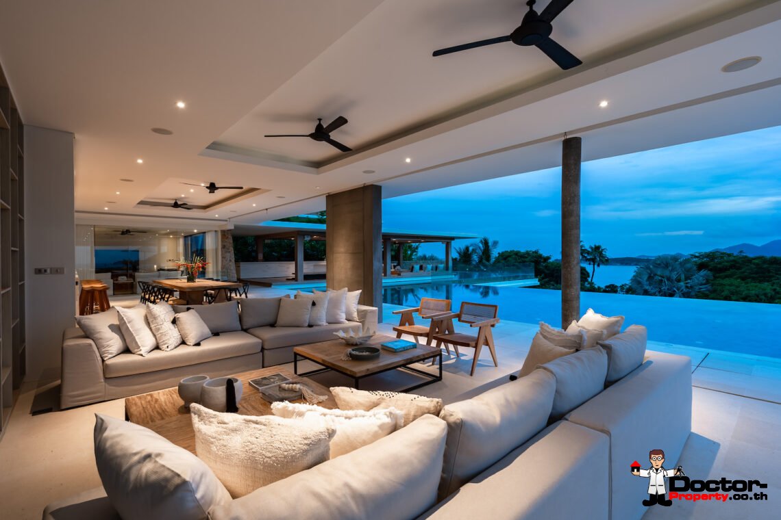 Exquisite 8-Bedroom Luxury Villa with Panoramic Ocean Views in Koh Samui