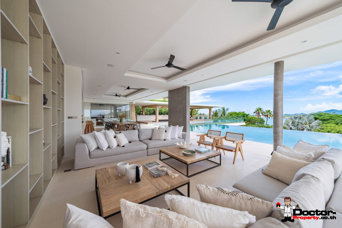 Exquisite 8-Bedroom Luxury Villa with Panoramic Ocean Views in Koh Samui