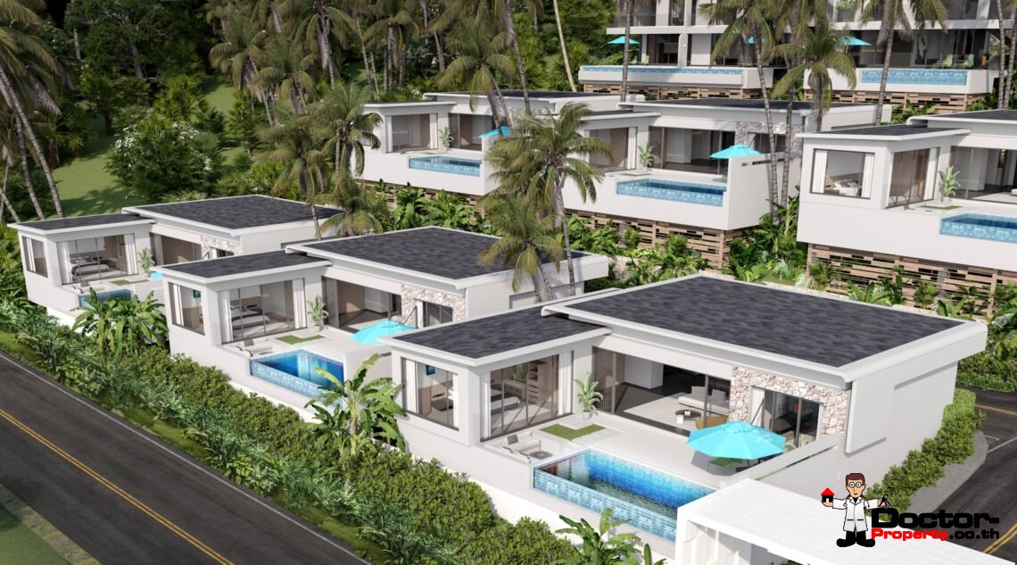 New 3 Bedroom Pool Villa with Sea View in Chaweng, Koh Samui – For Sale