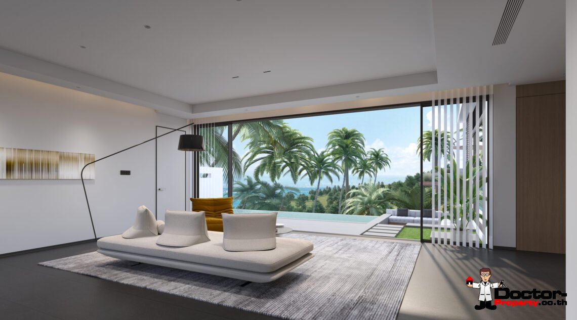 New 3 Bedroom Pool Villa with Sea View in Chaweng, Koh Samui – For Sale