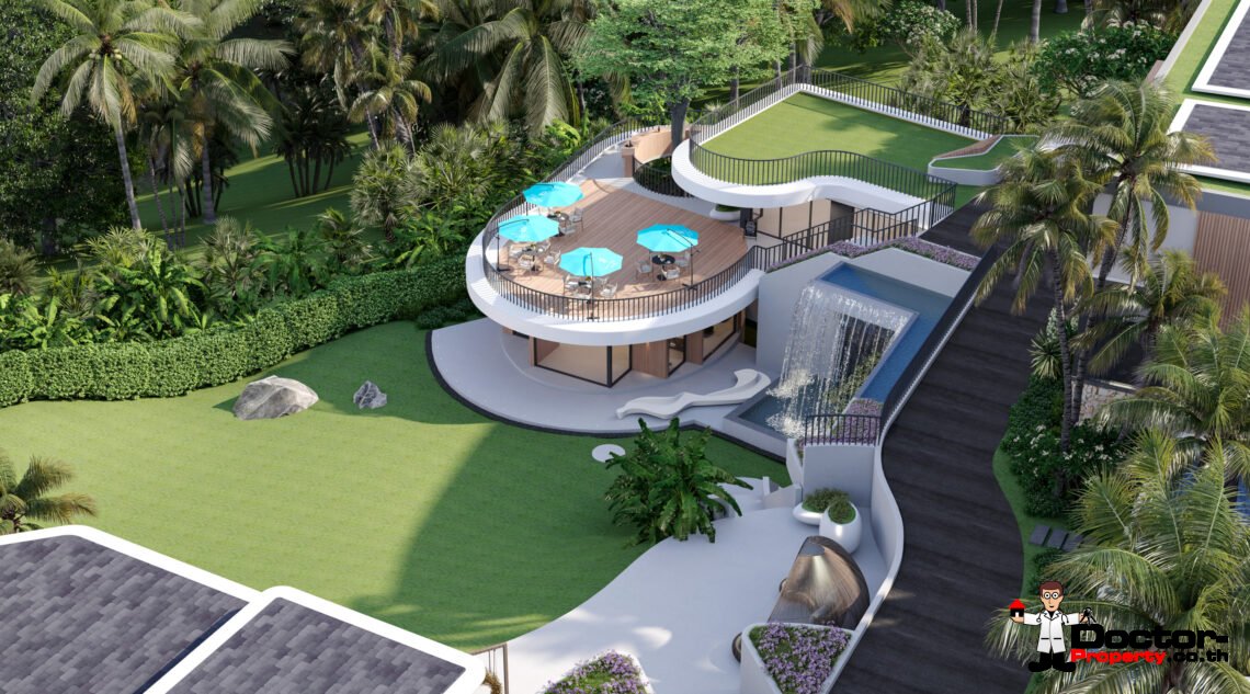 New 3 Bedroom Pool Villa with Sea View in Chaweng, Koh Samui – For Sale