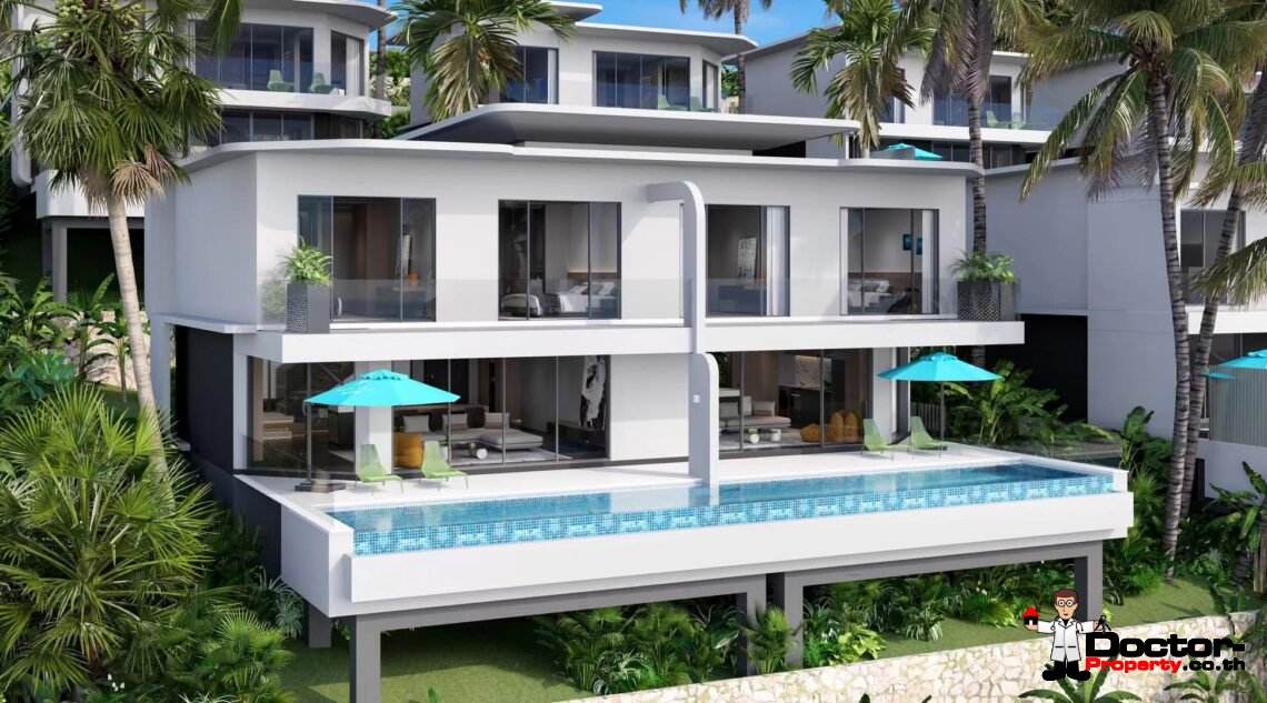 New 2 Bedroom Pool Villa with Sea View in Chaweng, Koh Samui – For Sale